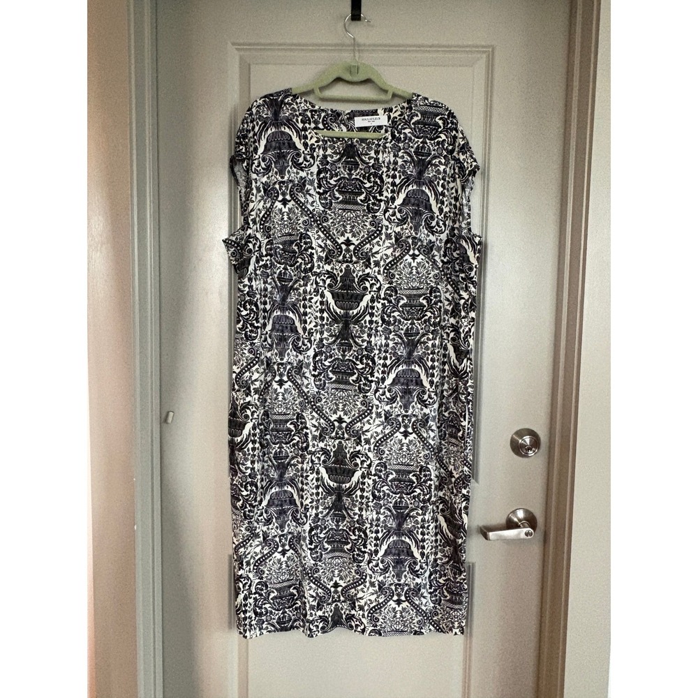 MM.LaFleur Baroque Print Midi Shift Dress Print Black White +1 1X - Picture 9 of 9